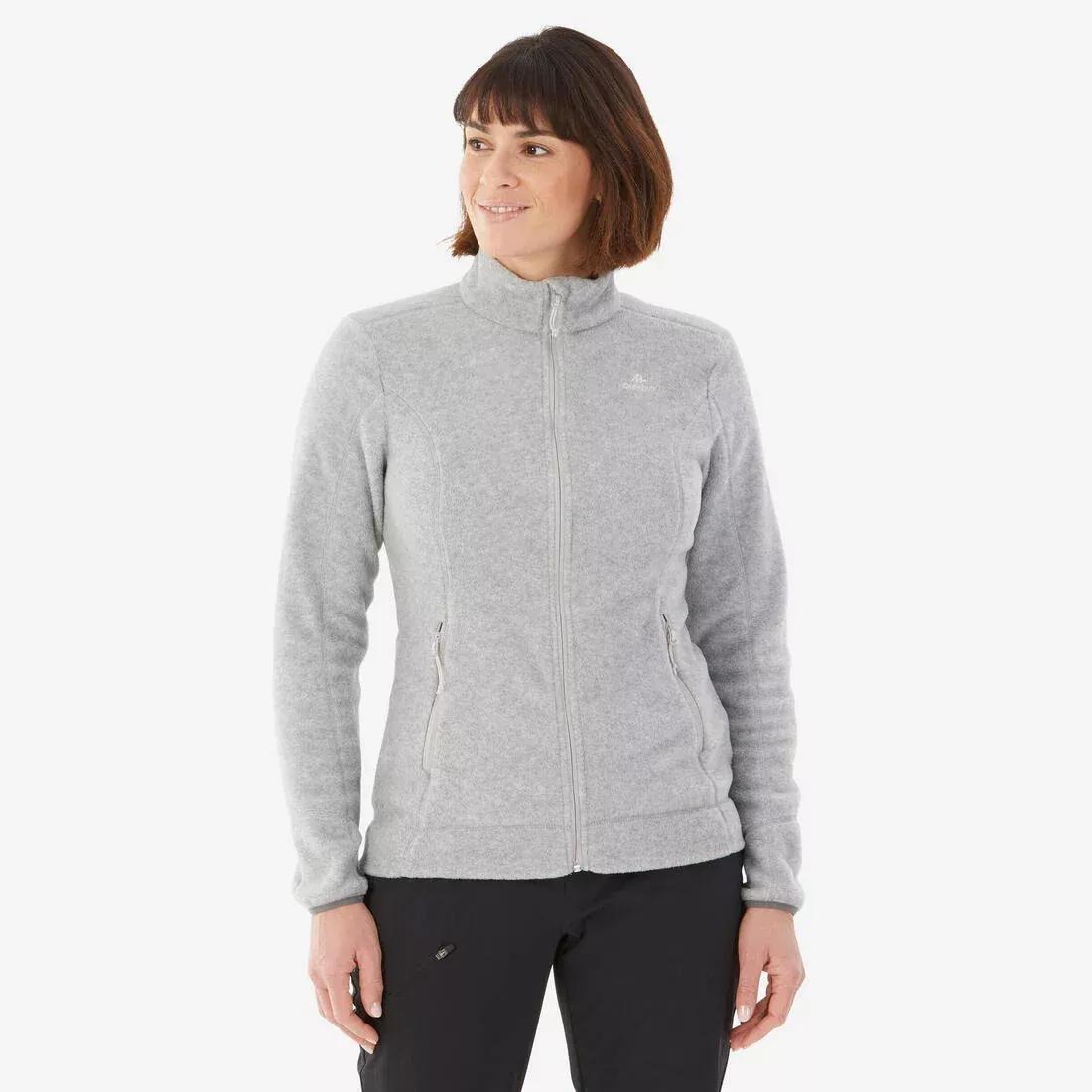 Hiking Fleece Jacket - Mh120, Light Grey, No Color, medium