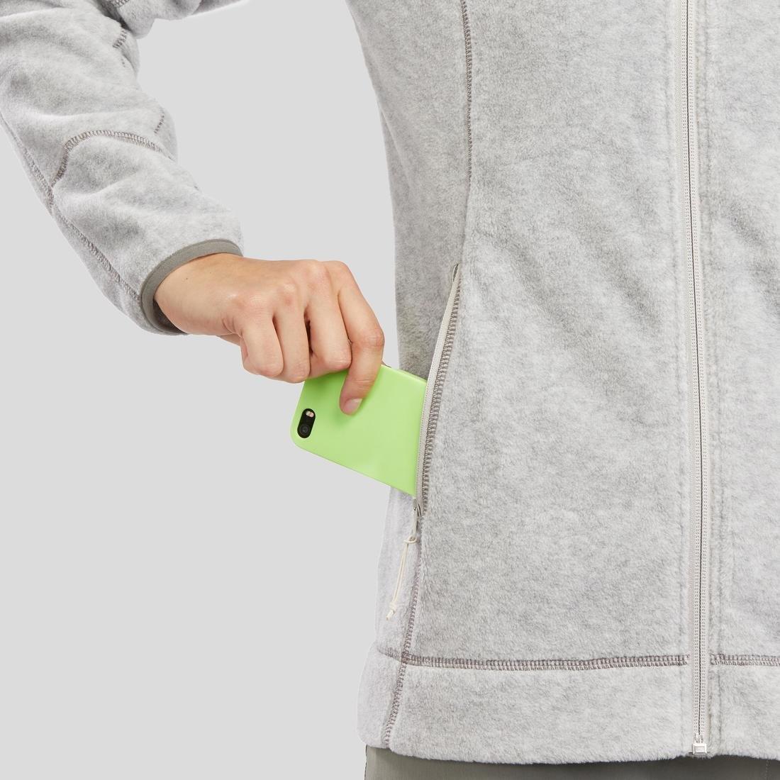 Hiking Fleece Jacket - Mh120, Light Grey, No Color, medium