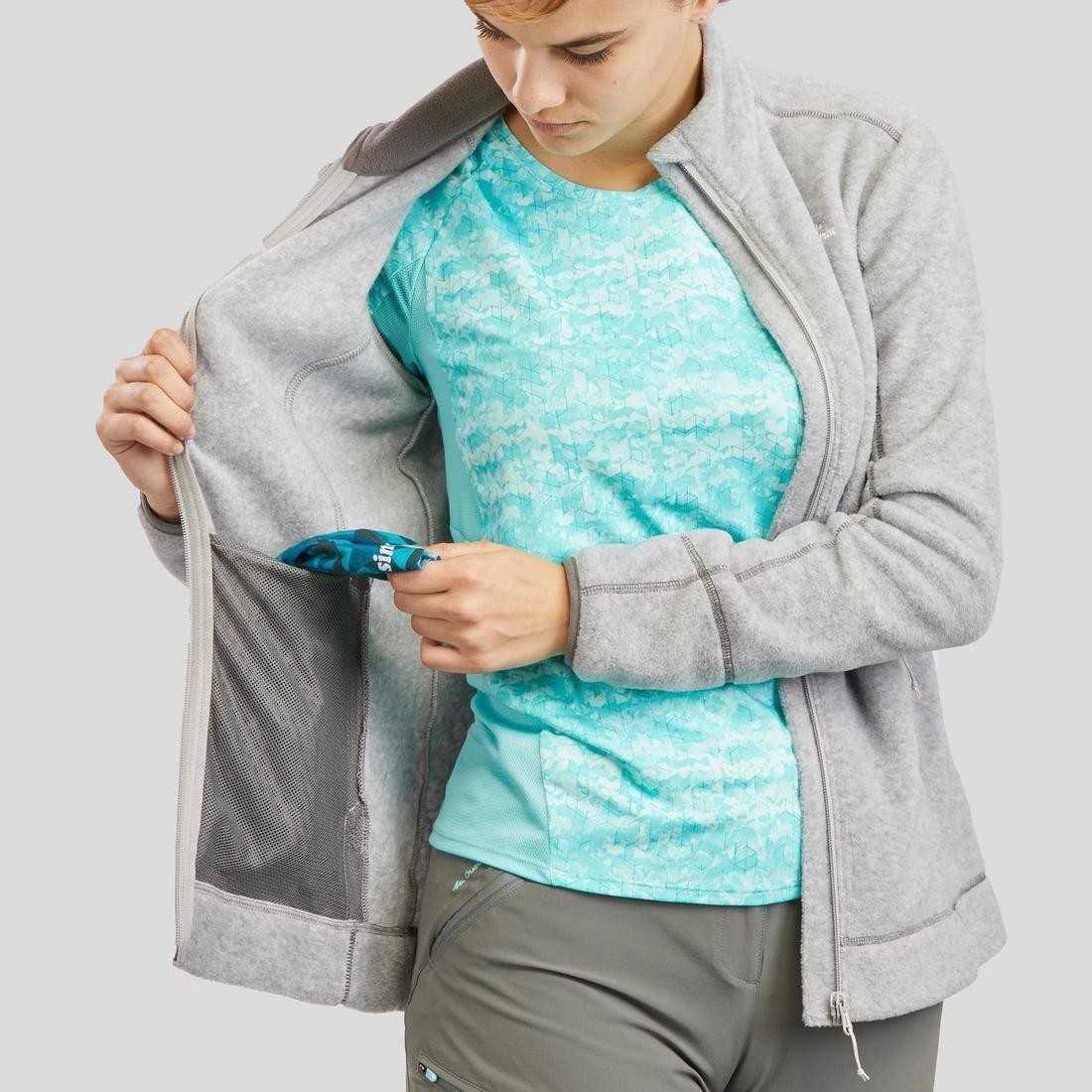 Hiking Fleece Jacket - Mh120, Light Grey, , large image number 8