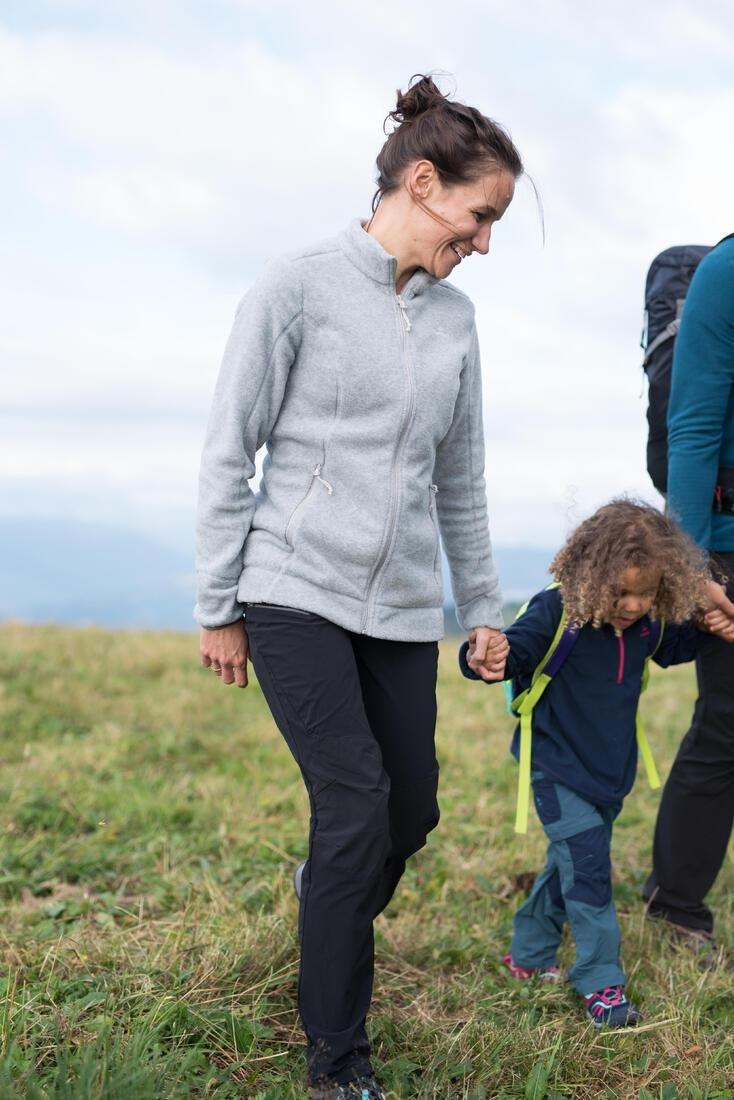 Hiking Fleece Jacket - Mh120, Light Grey, No Color, medium