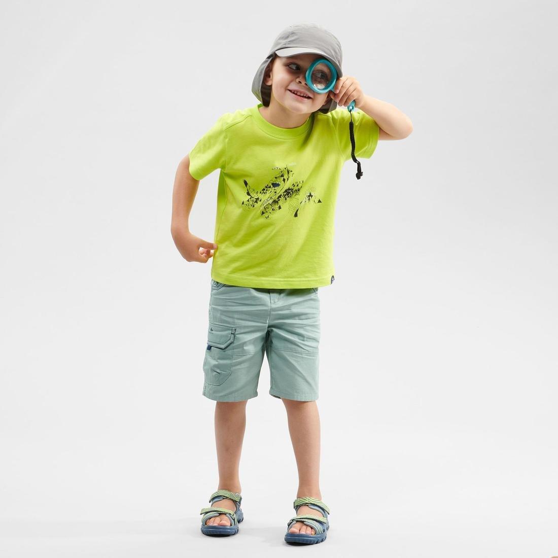 FROZEN GREEN Hiking shorts - MH500 KID - Green - children 2-6 YEARS, , large image number 1