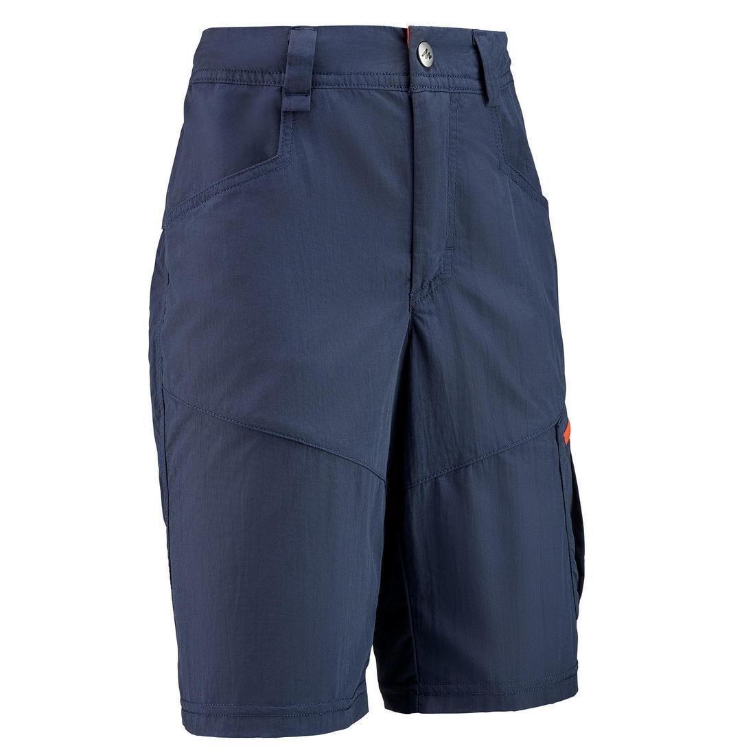 QUECHUA - Kids' Hiking Shorts - MH500 Aged 7-15, Peacock blue