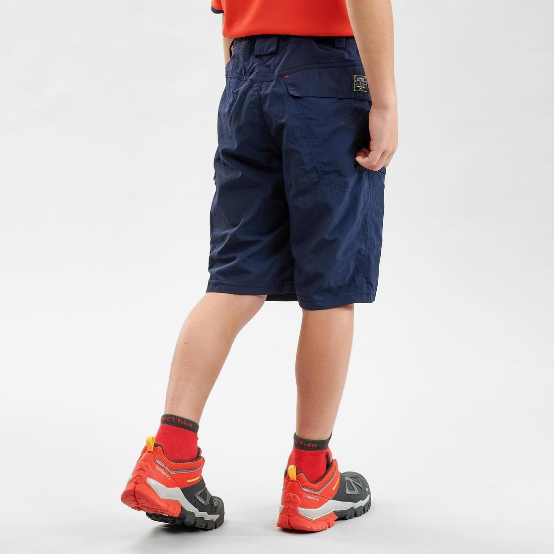 QUECHUA - Kids' Hiking Shorts - MH500 Aged 7-15, Peacock blue