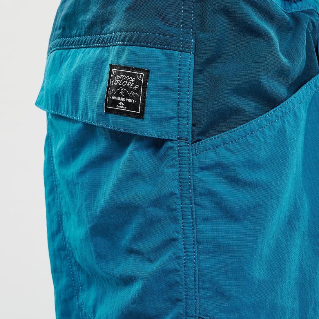 QUECHUA - Kids' Hiking Shorts - MH500 Aged 7-15, Peacock blue