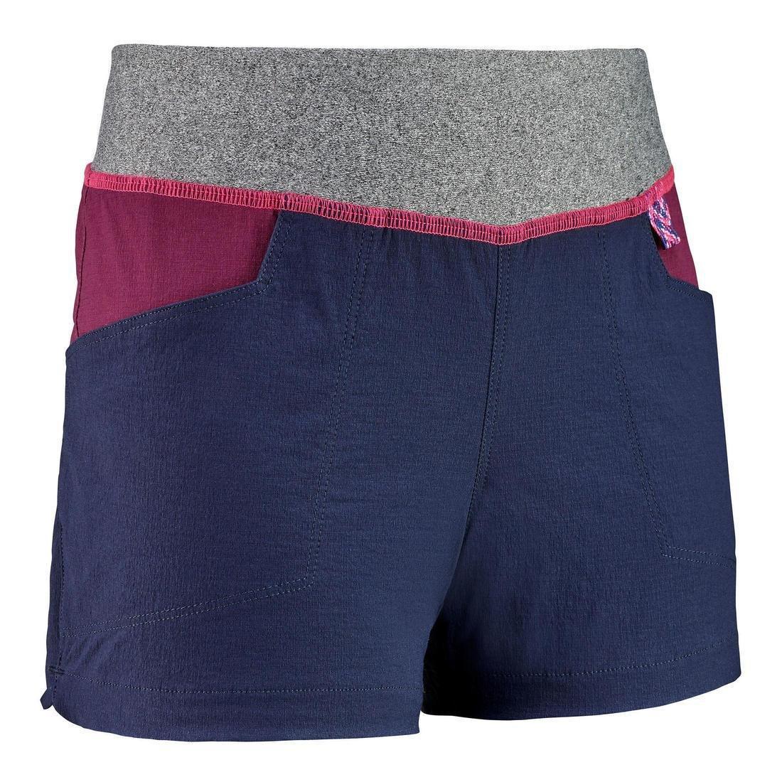 Hike 500 Childrens Hiking Shorts, Asphalt Blue, No Color, medium