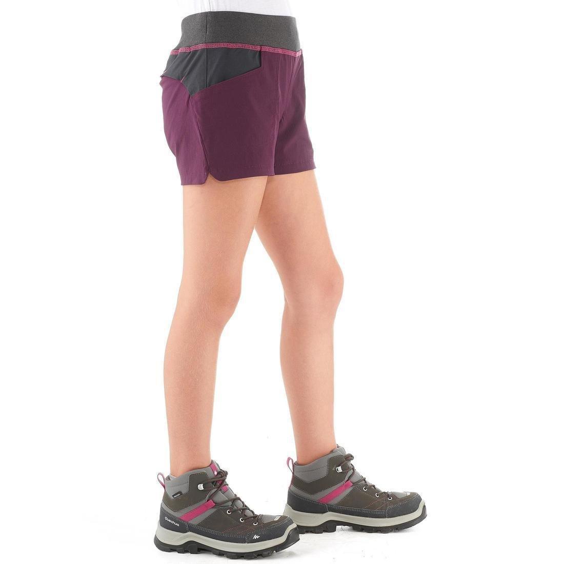 Hike 500 Childrens Hiking Shorts, Asphalt Blue, No Color, large image number 2