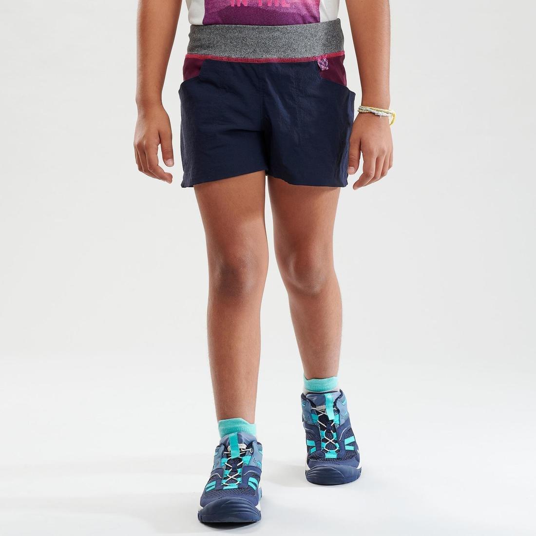 Hike 500 Childrens Hiking Shorts, Asphalt Blue, No Color, large image number 10