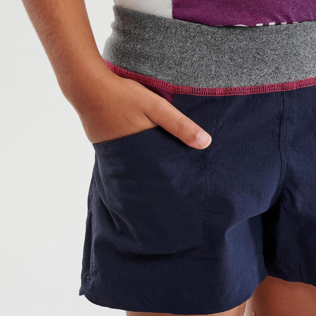 Hike 500 Childrens Hiking Shorts, Asphalt Blue, No Color, large image number 13