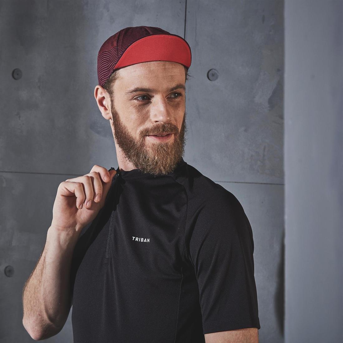 Men's Road Cycling Short-Sleeved Jersey, Black, No Color, medium