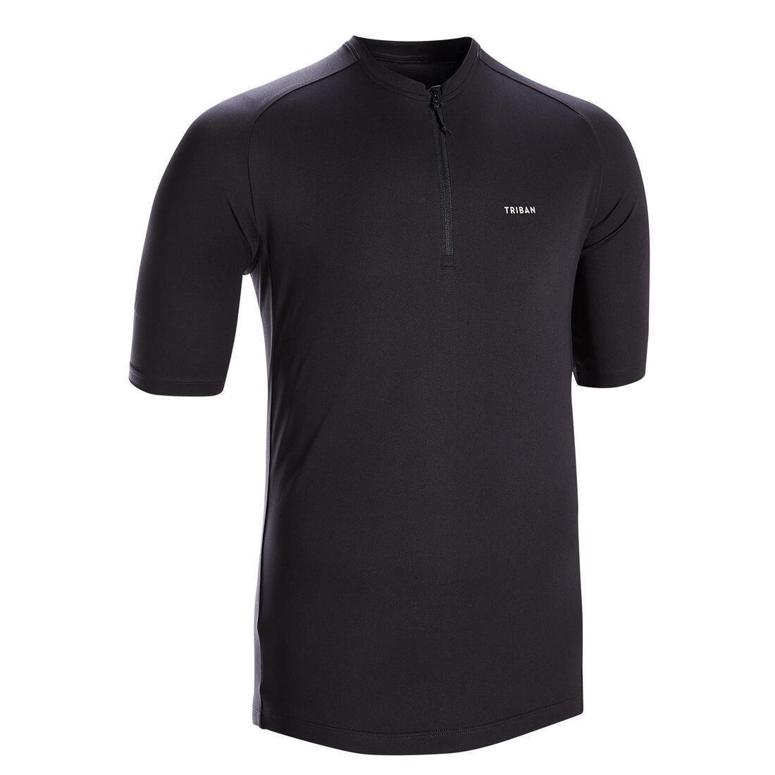 Mens Road Cycling Short-Sleeved Jersey, Black, , large image number 1