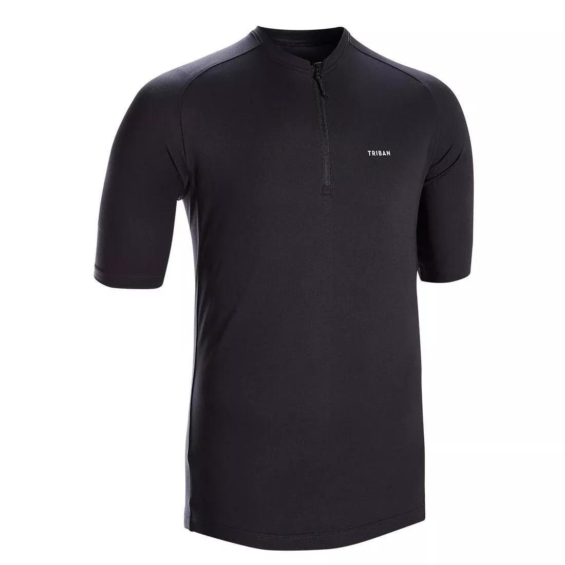 Mens Road Cycling Short-Sleeved Jersey, Black, , large image number 2