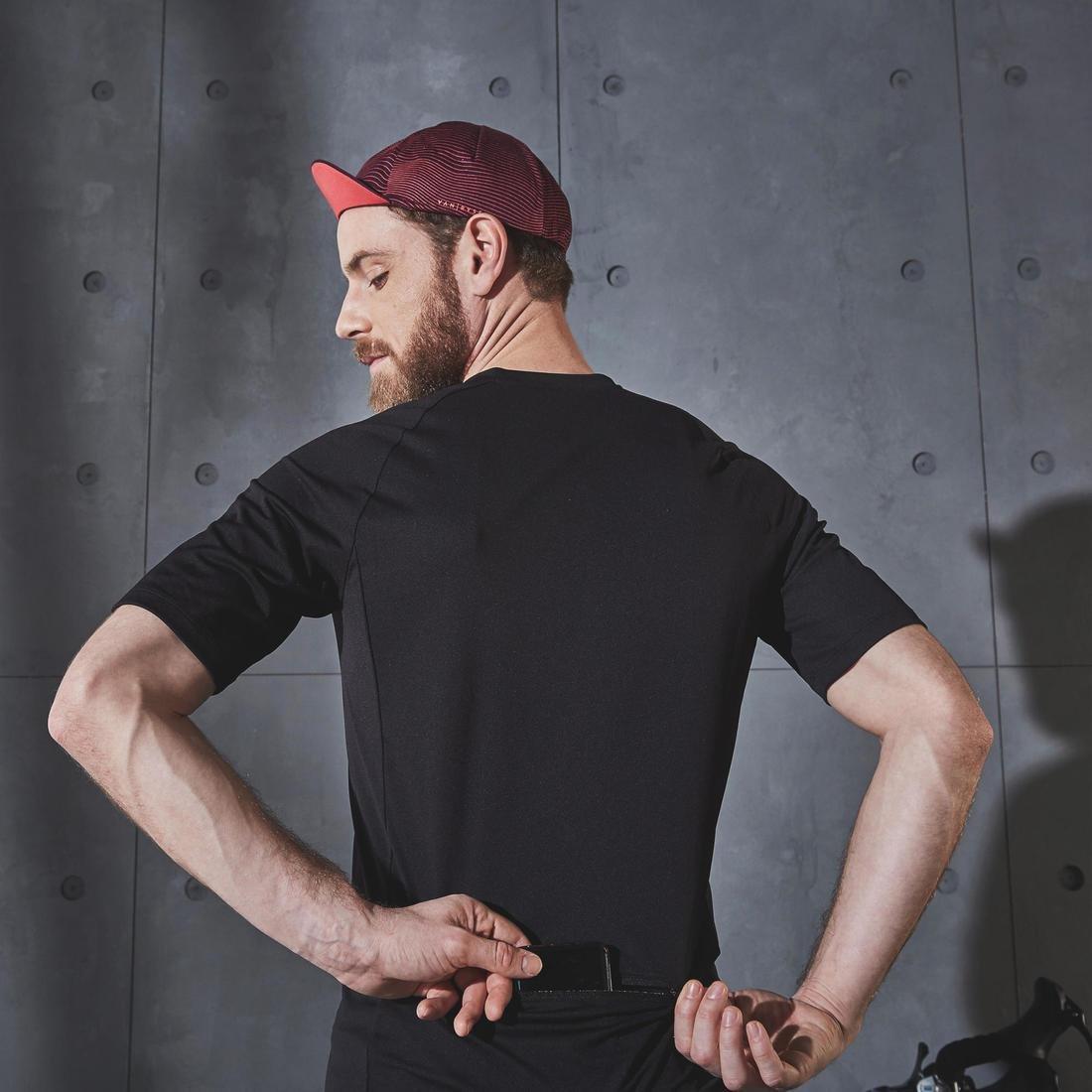 Mens Road Cycling Short-Sleeved Jersey, Black, , large image number 6