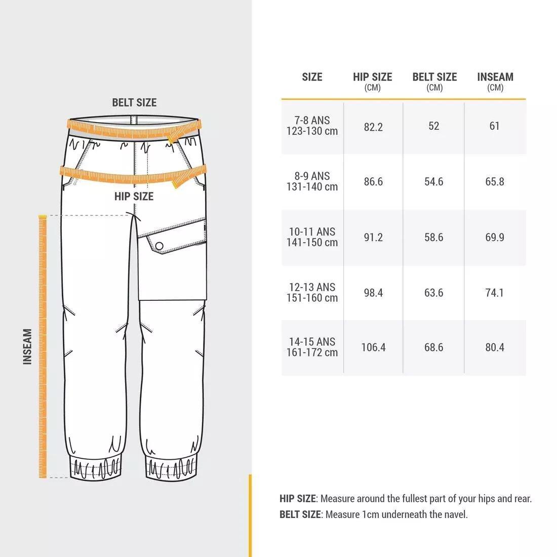 Kids Warm Water-Repellent Hiking Trousers - Sh100 - Age 7-15, Grey, No Color, large image number 10