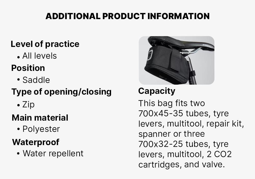 BLACK 1L Saddle Bag Easy L - Black, No Color, large image number 6