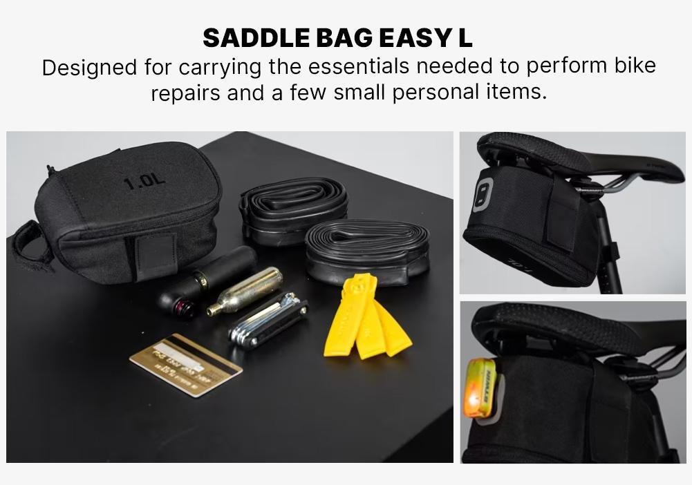 BLACK 1L Saddle Bag Easy L - Black, No Color, large image number 7