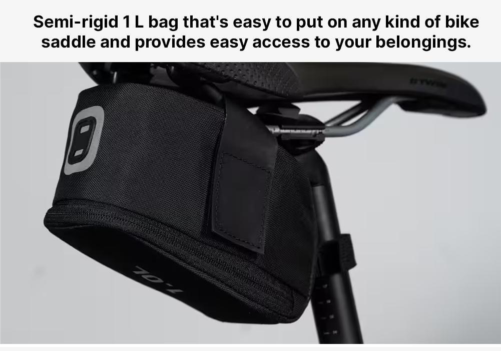 BLACK 1L Saddle Bag Easy L - Black, No Color, large image number 8