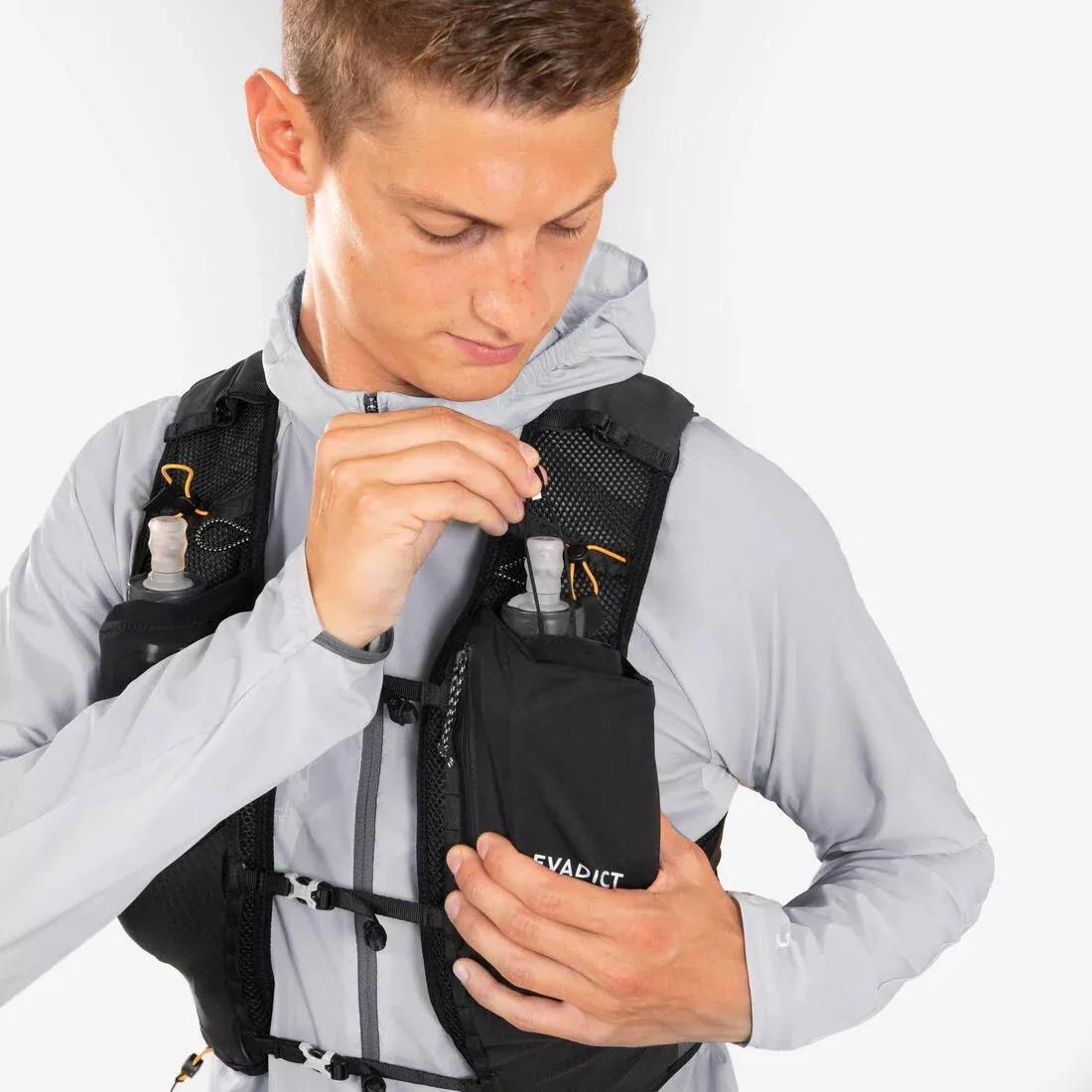 CARBON GREY 10 L BLACK UNISEX TRAIL RUNNING BAG - SOLD WITH 1 L WATER BLADDER, No Color, large image number 8