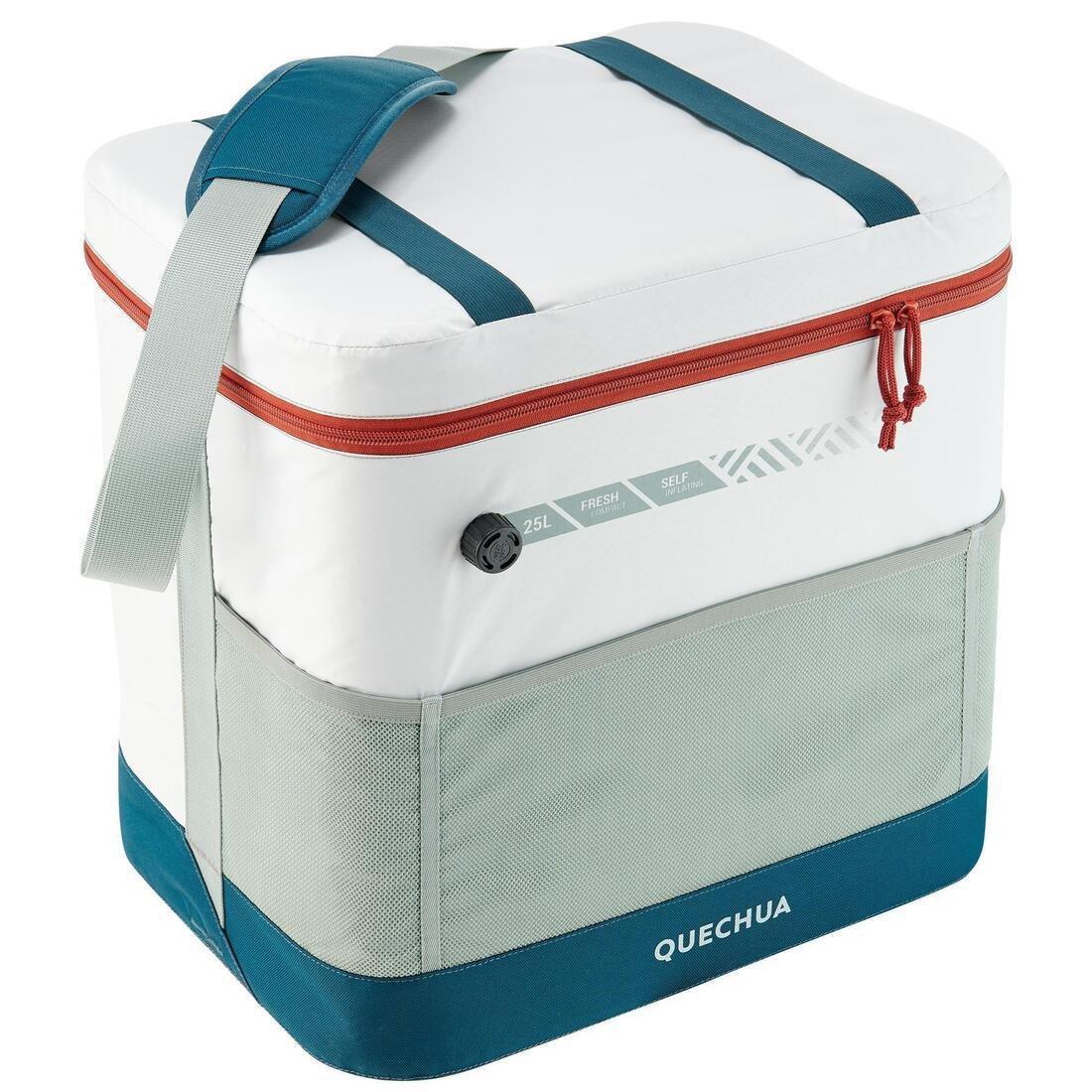 QUECHUA - Inflatable camping or Hiking cooler, Compact Fresh, Verdigris