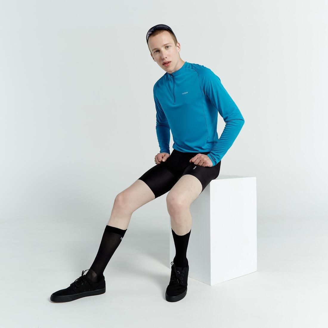 ATLANTIS BLUE Men's Anti-UV Long-Sleeved Road Cycling Summer Jersey Essential, No Color, medium