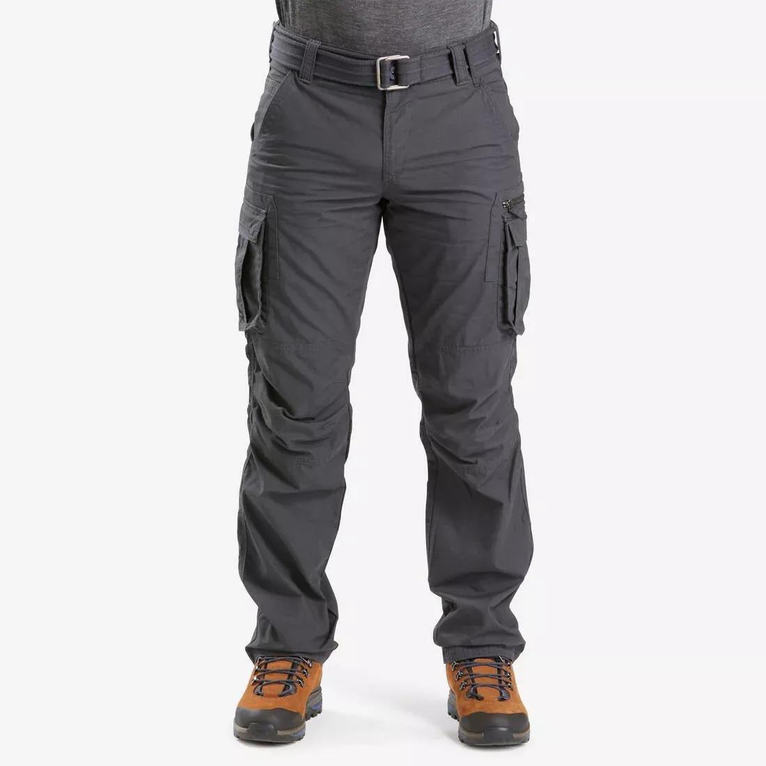 FORCLAZ Travel Trekking Cargo Trousers Travel100 , Carbon Grey