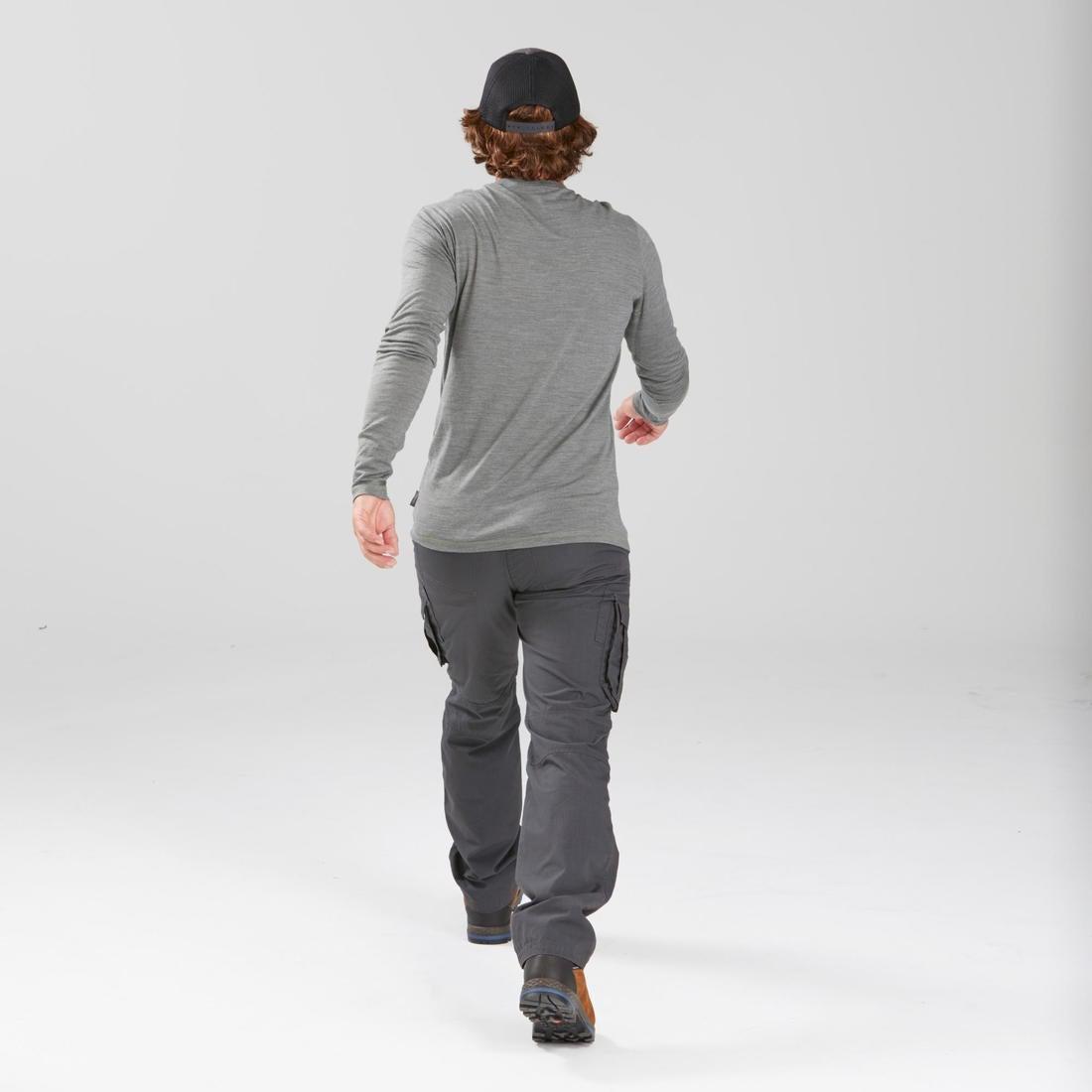 Travel Trekking Cargo Trousers Travel100 , Carbon Grey, , large image number 3