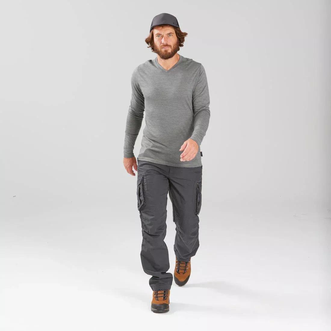 Travel Trekking Cargo Trousers Travel100 , Carbon Grey, , large image number 6