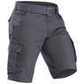 FORCLAZ - Men's Travel Trekking Cargo Shorts - TRAVEL 100, Carbon Grey