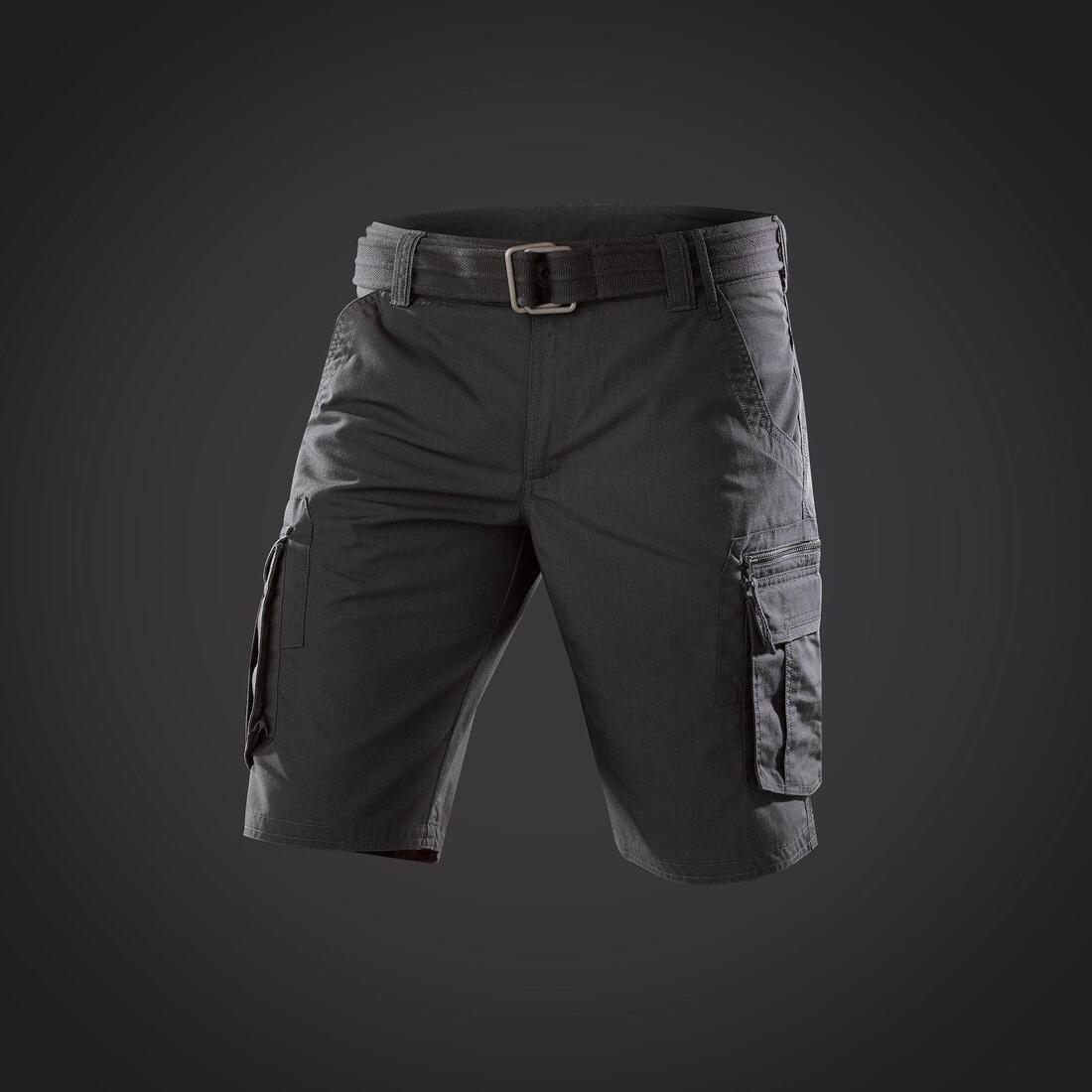 Men's Travel Trekking Cargo Shorts - TRAVEL 100, Carbon Grey, No Color, large image number 2