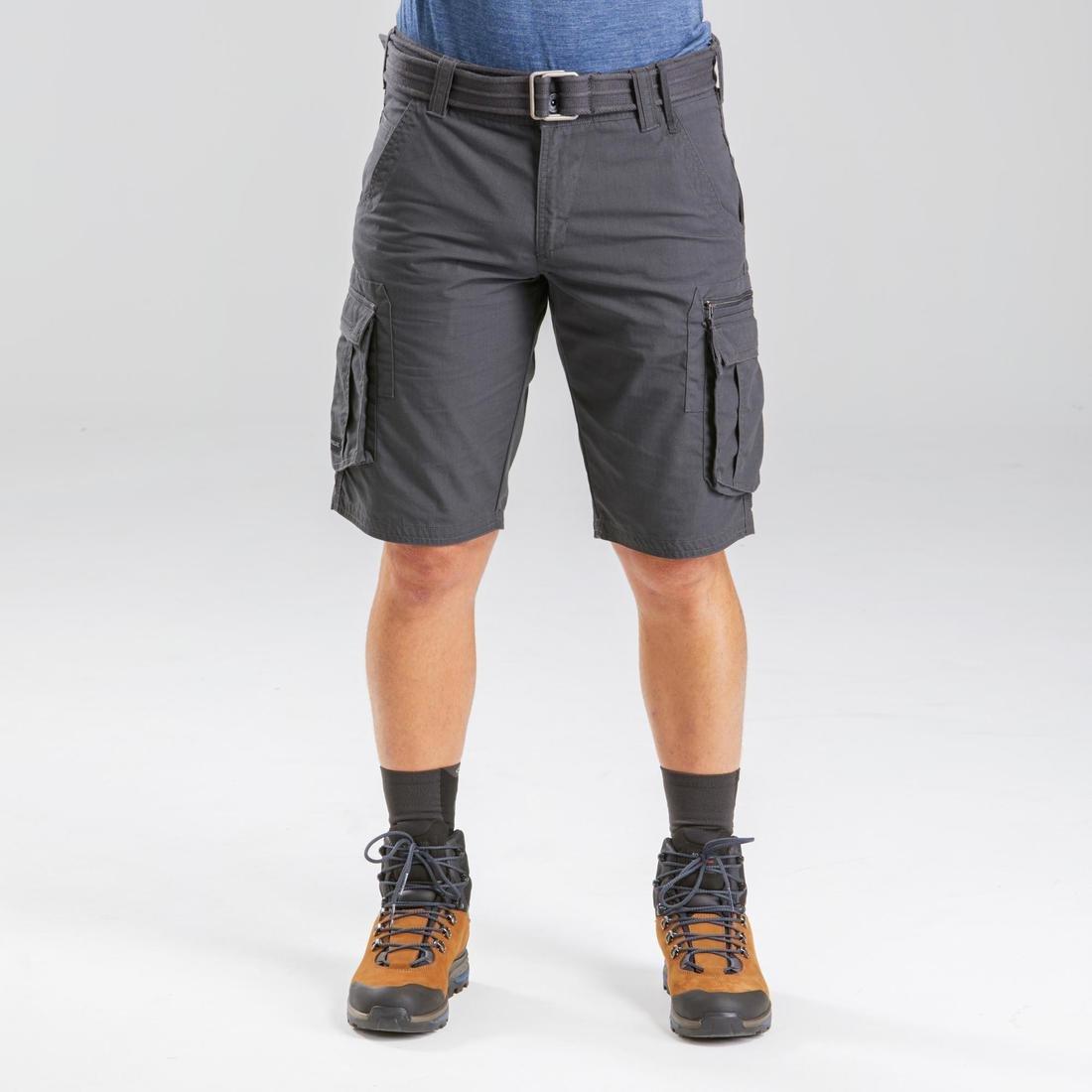 Men's Travel Trekking Cargo Shorts - TRAVEL 100, Carbon Grey, , large image number 3