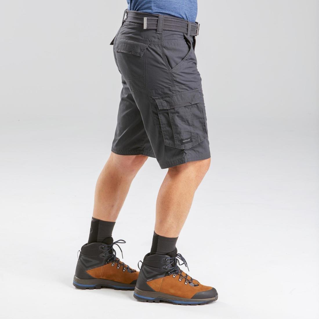 Men's Travel Trekking Cargo Shorts - TRAVEL 100, Carbon Grey, , large image number 4