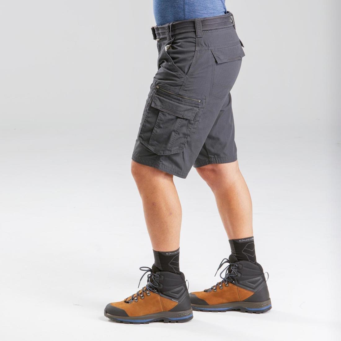 Men's Travel Trekking Cargo Shorts - TRAVEL 100, Carbon Grey, , large image number 6