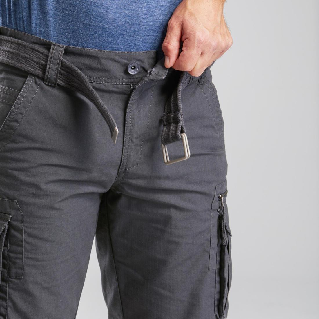 Men's Travel Trekking Cargo Shorts - TRAVEL 100, Carbon Grey, No Color, large image number 7