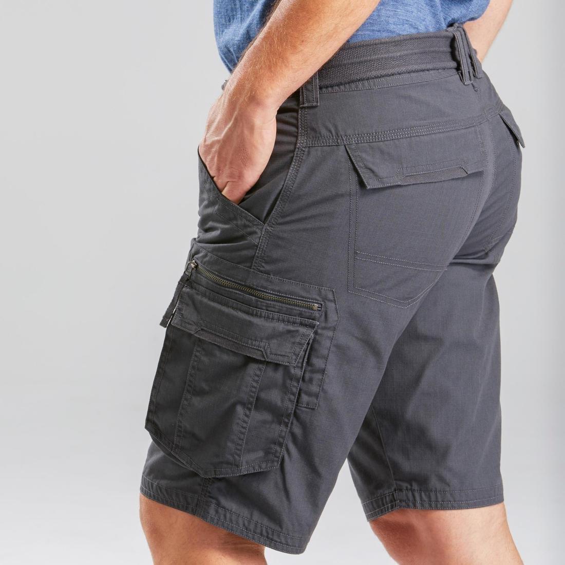 Men's Travel Trekking Cargo Shorts - TRAVEL 100, Carbon Grey, , large image number 9