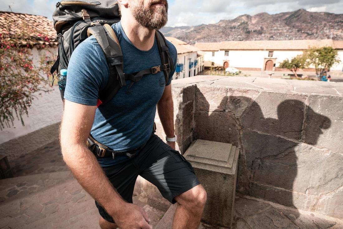 Men's Travel Trekking Cargo Shorts - TRAVEL 100, Carbon Grey, , large image number 12