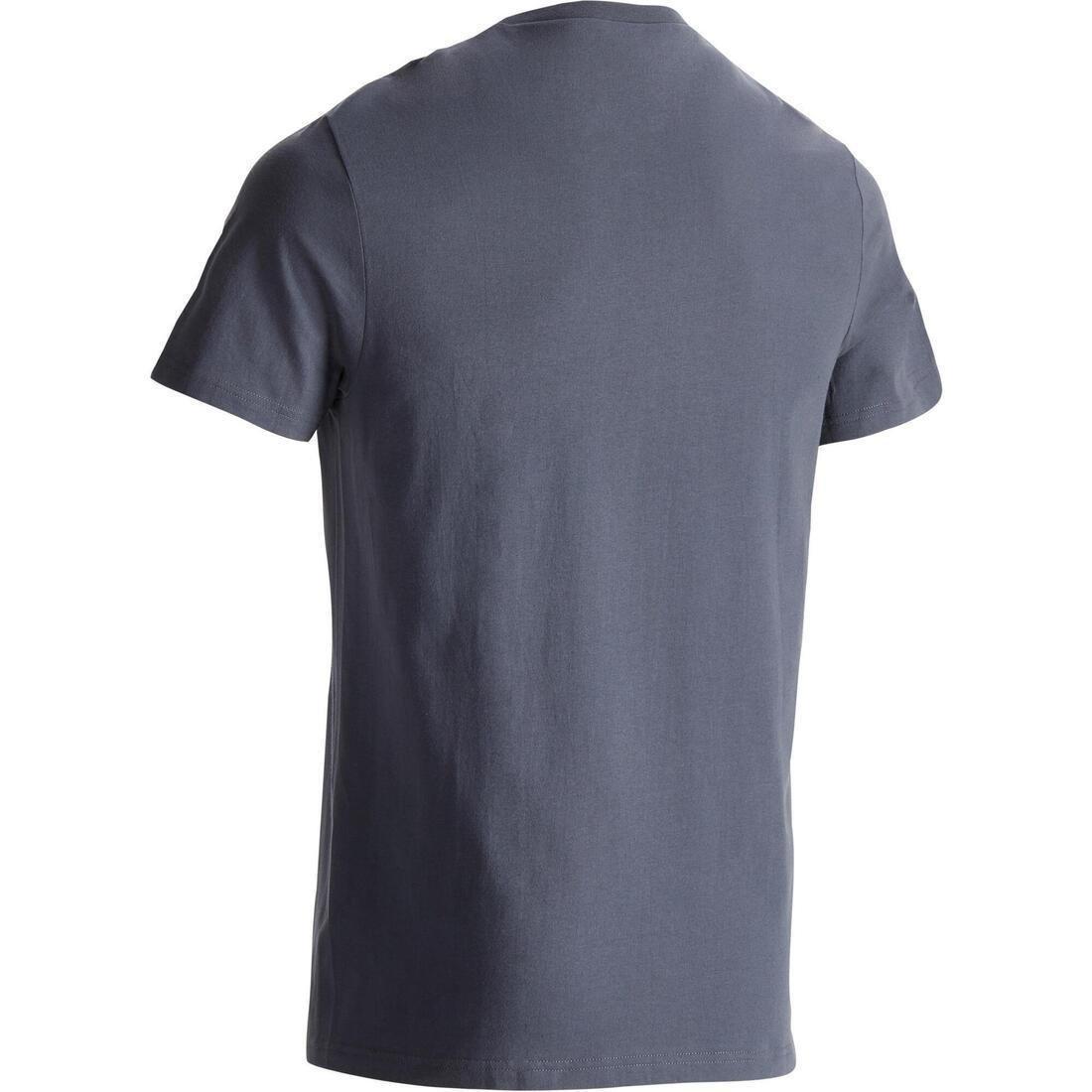 DOMYOS - Fitness Pure Cotton T-Shirt Sportee, Black