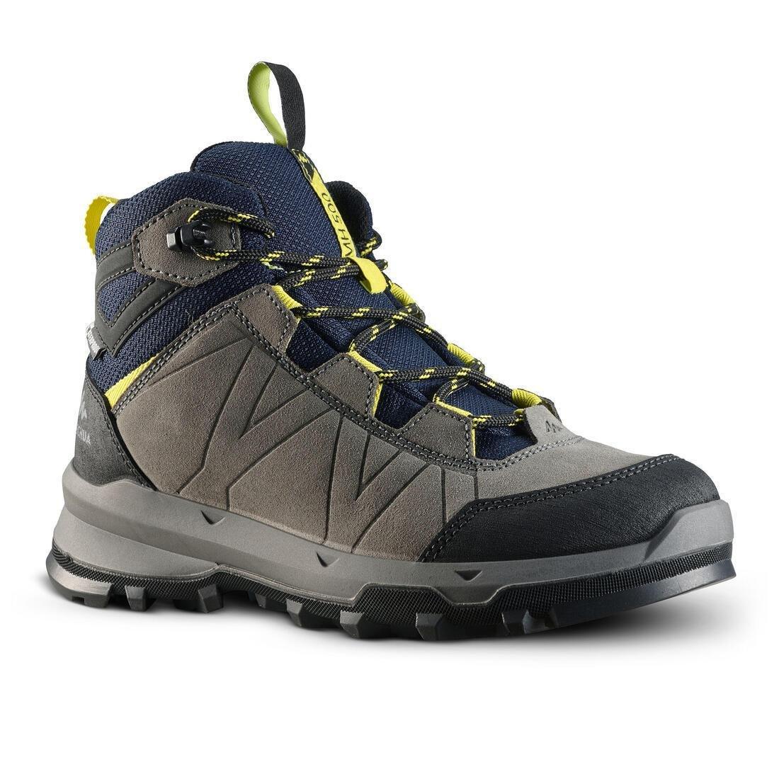 Kids Waterproof Mountain Walking Boots 10-6 MH500, Navy Blue, No Color, medium