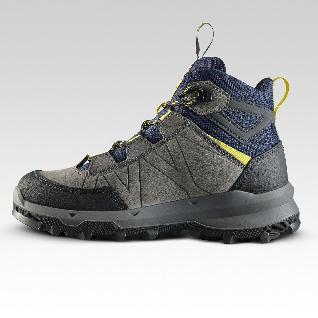 Kids Waterproof Mountain Walking Boots 10-6 MH500, Navy Blue, No Color, medium