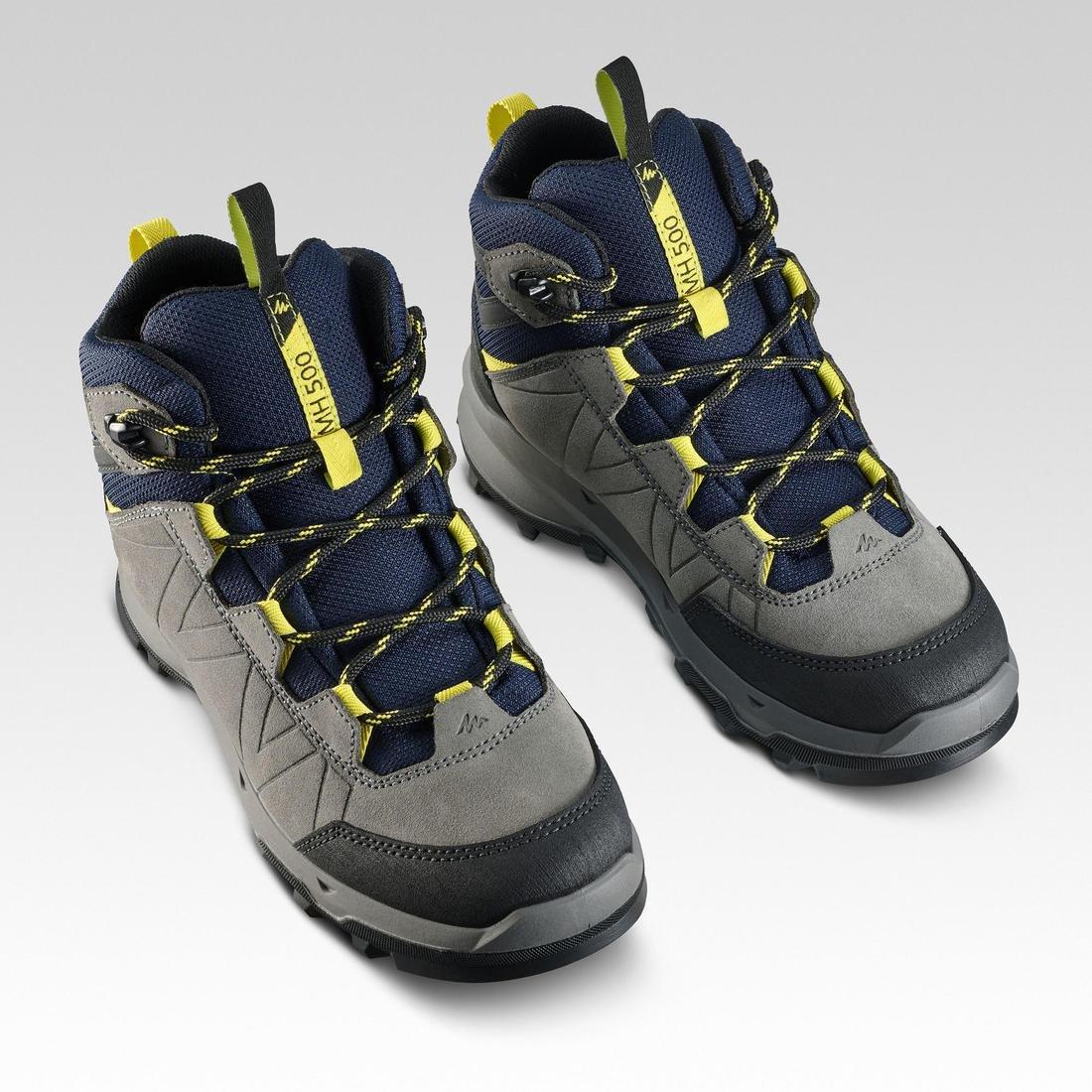 Kids Waterproof Mountain Walking Boots 10-6 MH500, Navy Blue, No Color, medium