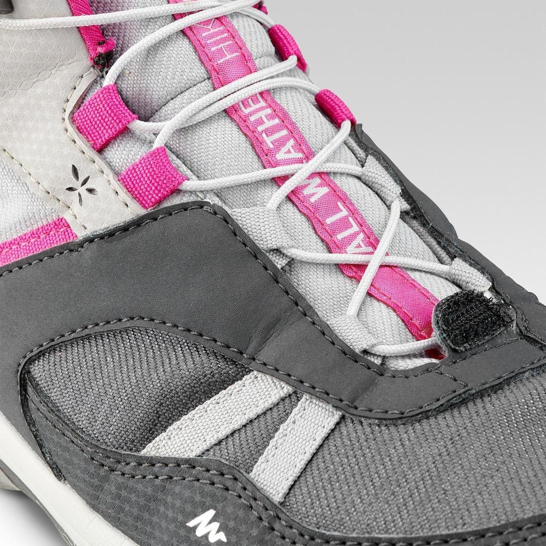 CARBON GREY Children's waterproof lace-up walking shoes  CROSSROCK MID size 3-5 - Grey, No Color, large image number 5