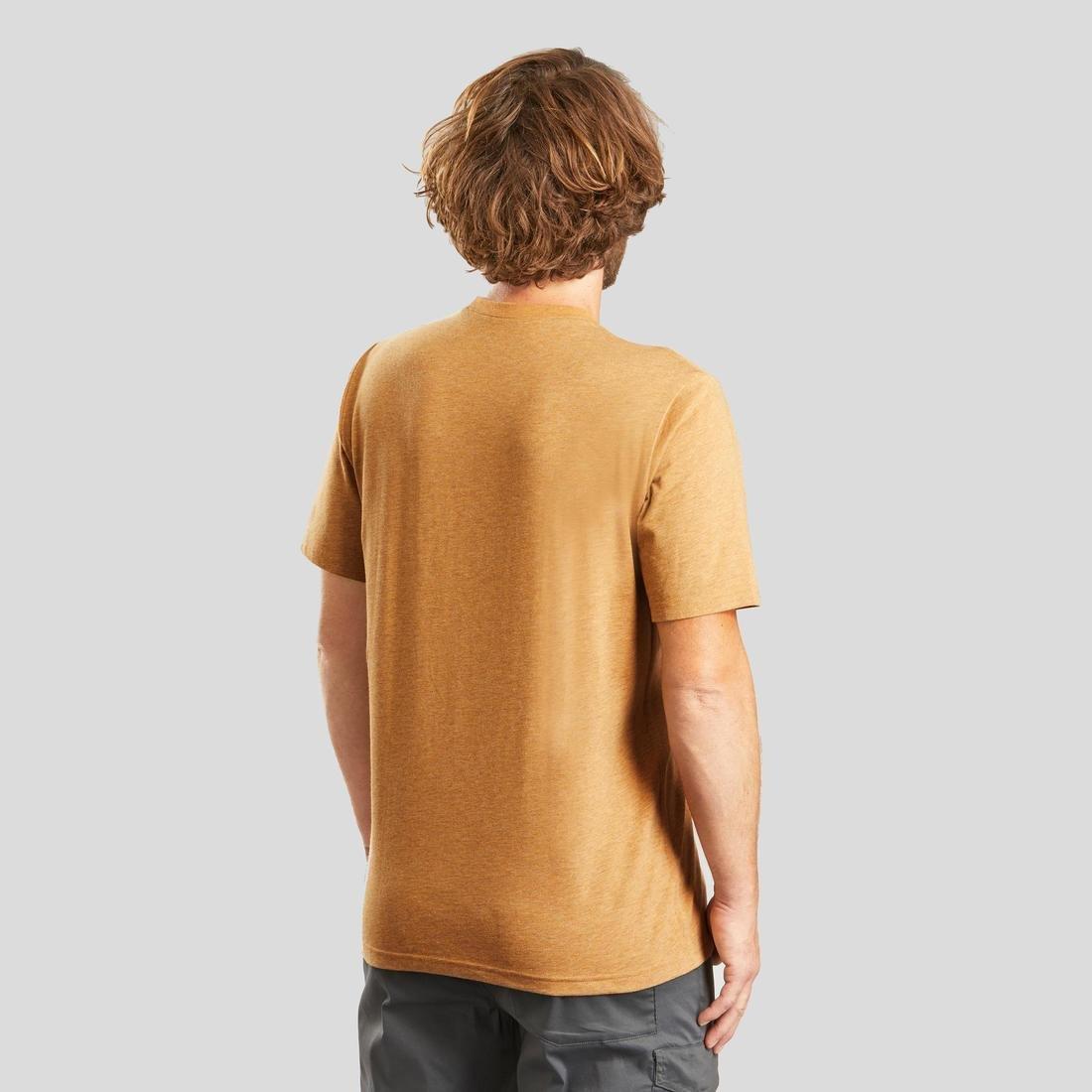 QUECHUA - Techtil 100 Short-Sleeved Hiking T-Shirt - Mottled, Hazelnut