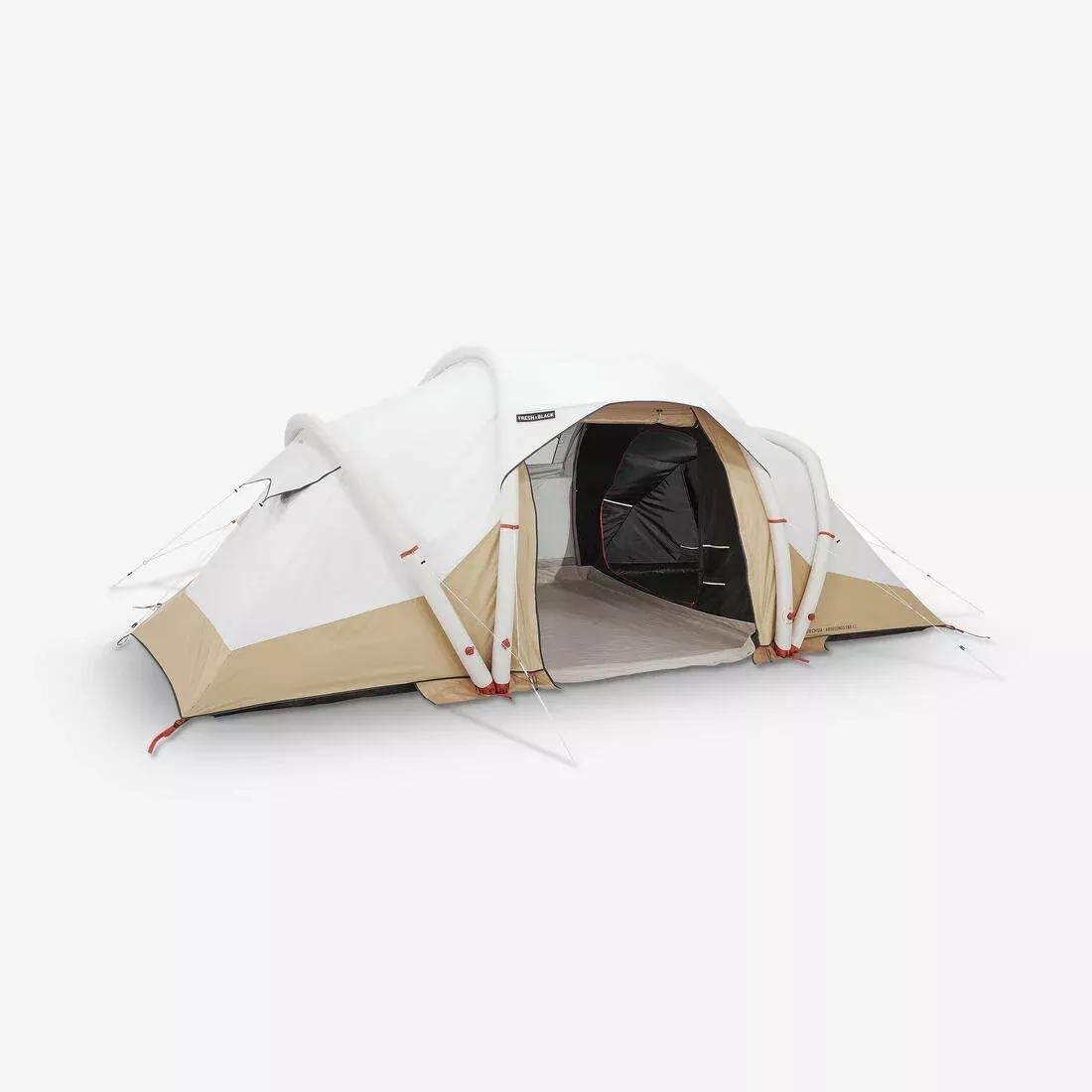Inflatable Four-Person Tent, Beige, No Color, large image number 0