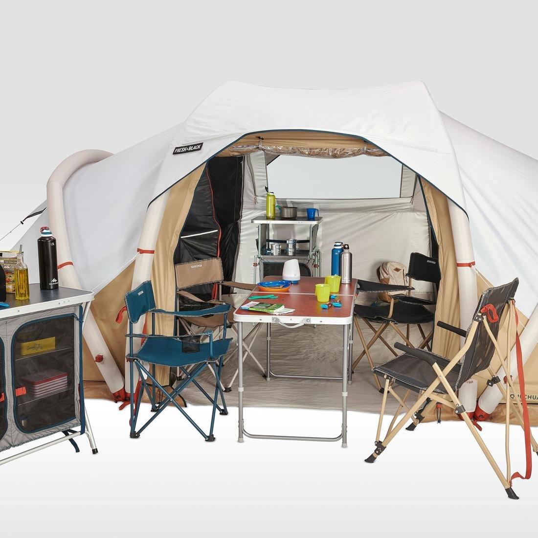 Inflatable Four-Person Tent, Beige, No Color, large image number 1