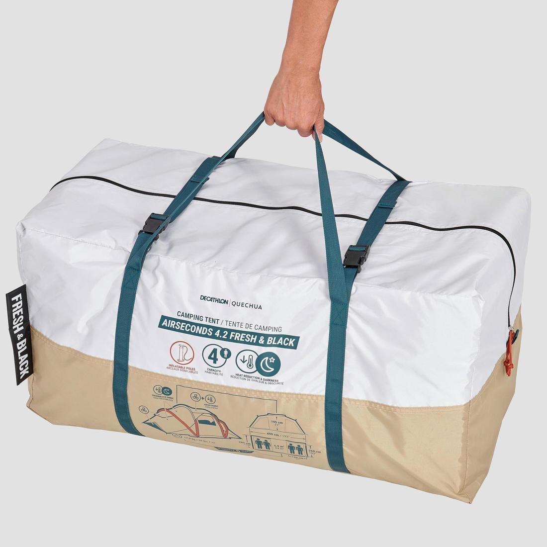 Inflatable Four-Person Tent, Beige, No Color, large image number 2