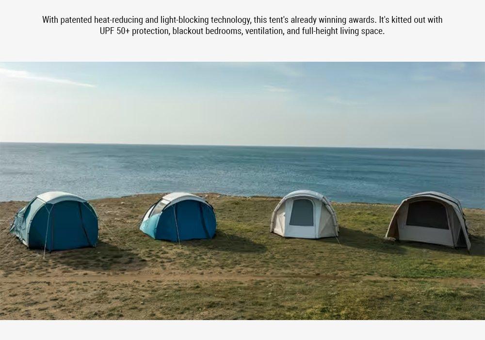 Inflatable Four-Person Tent, Beige, No Color, medium