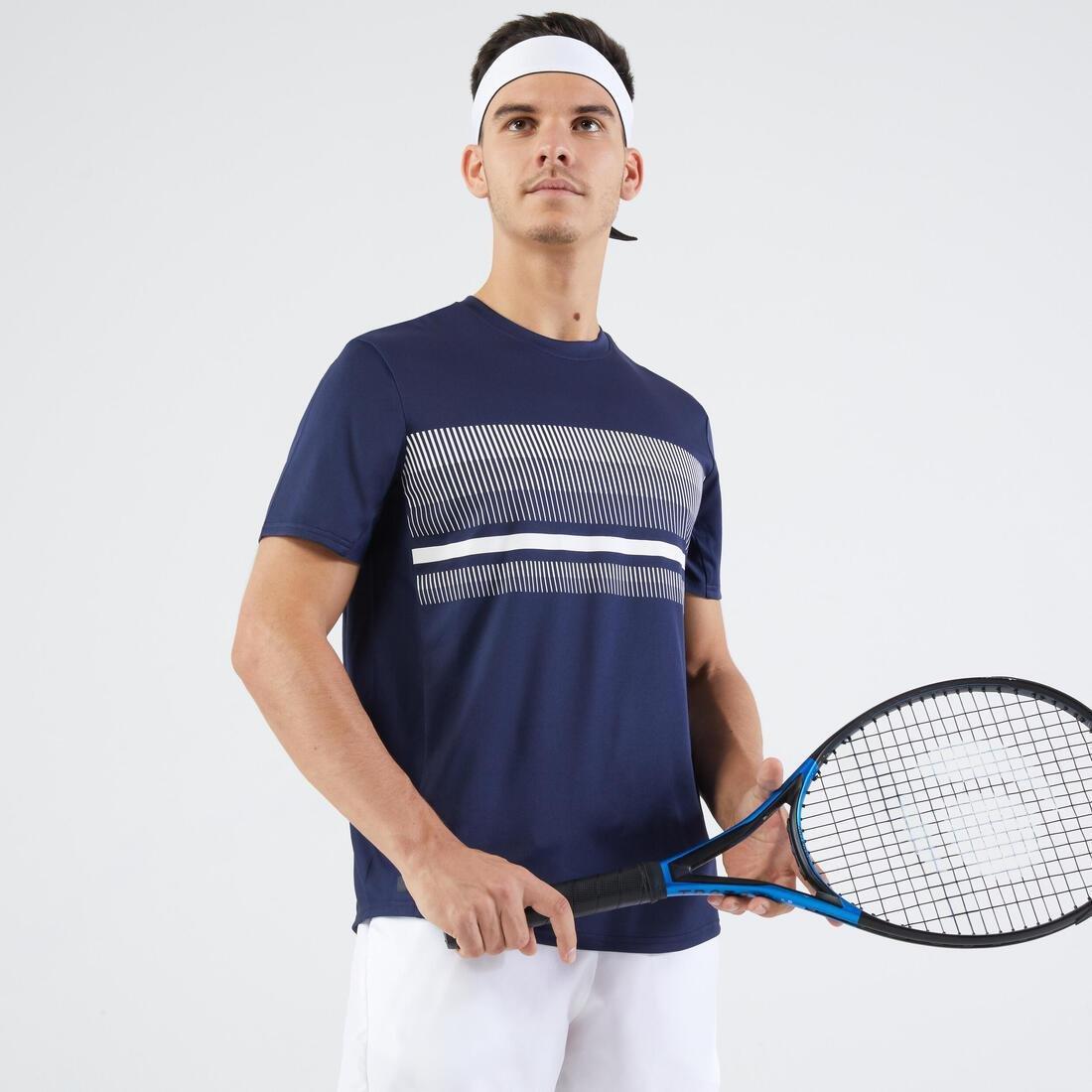 ARTENGO - Men's Tennis T-Shirt TTS100, Navy