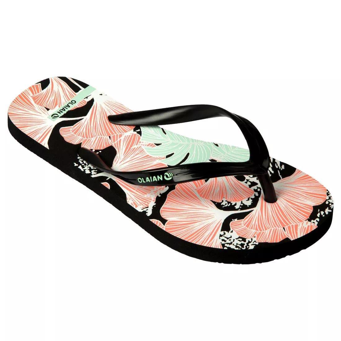 OLAIAN - TO100 Print Leo Junior Flip-Flops, Black