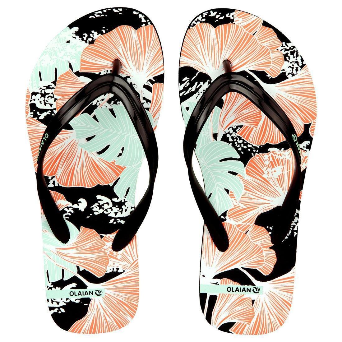 OLAIAN - TO100 Print Leo Junior Flip-Flops, Black