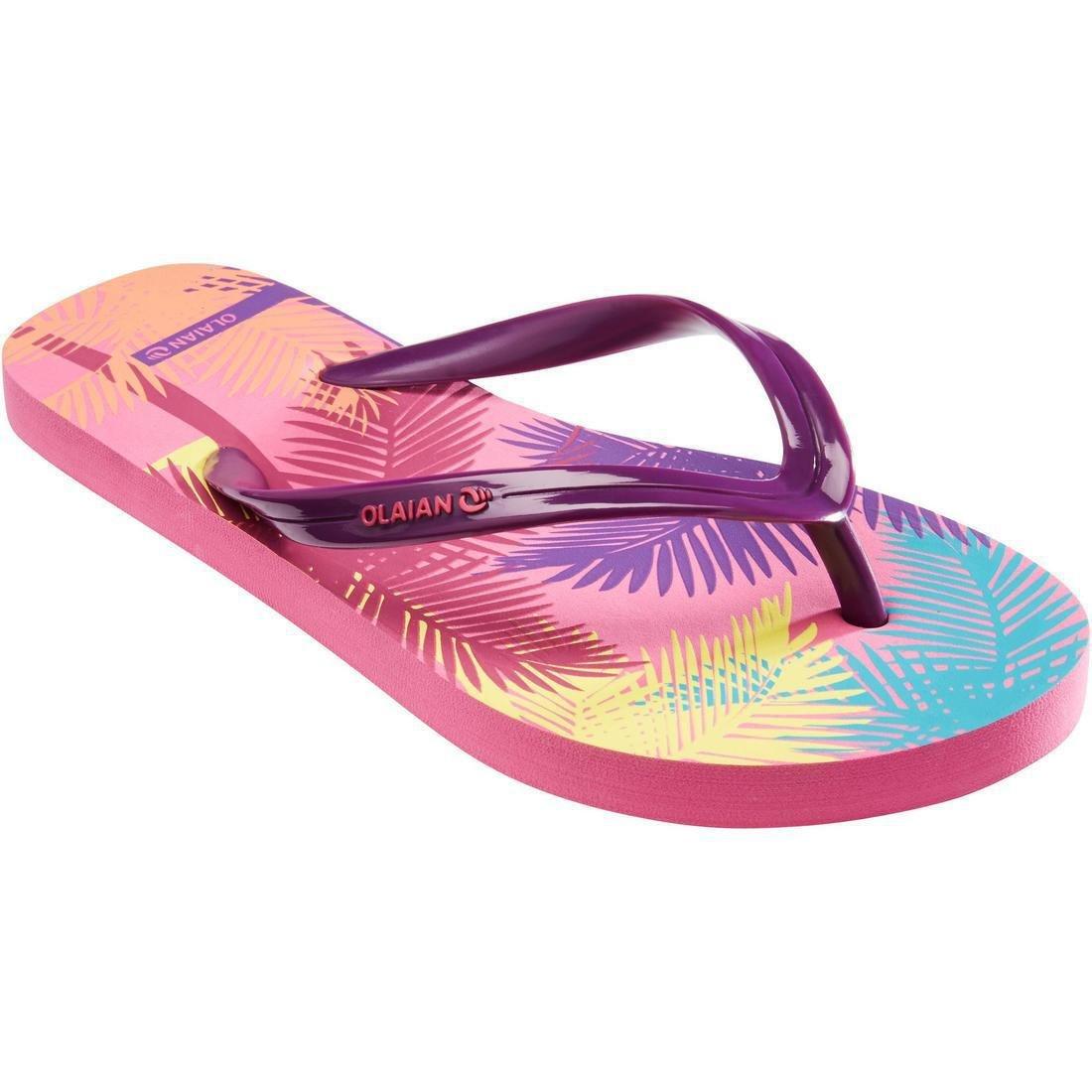 OLAIAN - TO100 Print Leo Junior Flip-Flops, Black