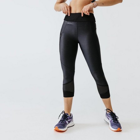 KALENJI - Run Dryfeel Womens Short Running Leggings, Black