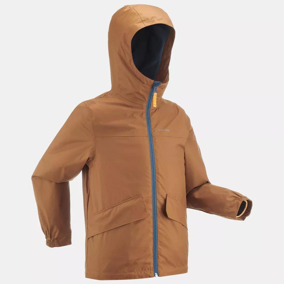 KIDS' 3-in-1 WATERPROOF HIKING JACKET - SH100 WARM + 1?�C - AGES 7-15, macchiato brown, No Color, large image number 2